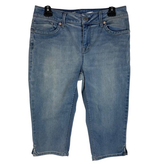 Seven7 Jeans Women's 8 Blue Denim Stretch Mid-Rise Skimmer Booty Shaper Zip Fly - Picture 1 of 15